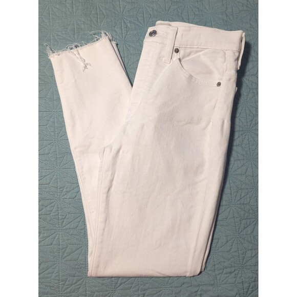 J. Crew Denim - J. Crew 10" High Rise Toothpick Jeans White Sz 27 Preppy Stretch Ankle Length